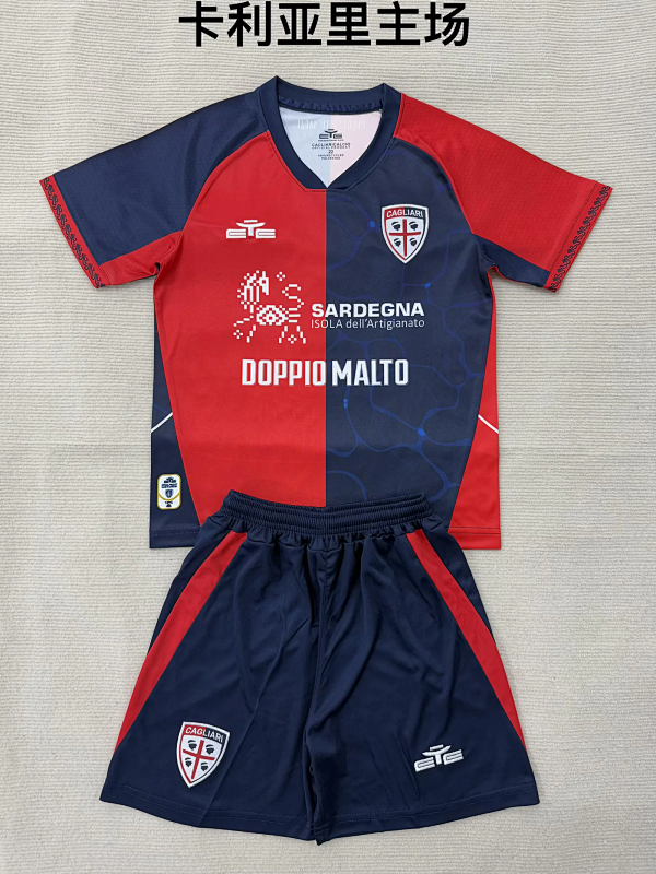 Niño_kids kit 25-26 Cagliari Calcio home soccer jersey size 16-28